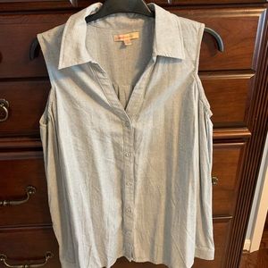 Button down gray top